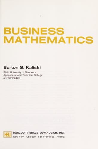 Cover image for Business mathematics