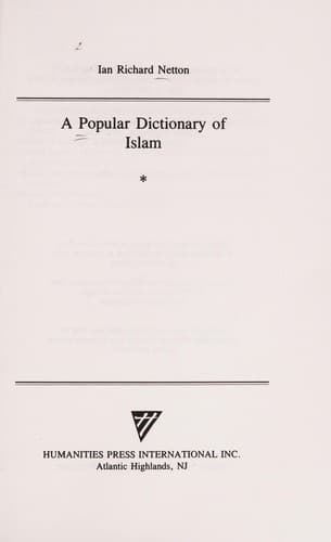Cover image for A popular dictionary of Islam