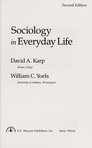 Cover image for Sociology in everyday life