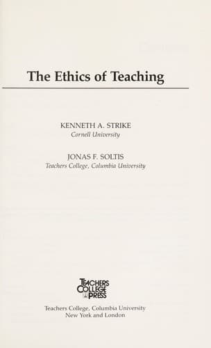 Cover image for The ethics of teaching