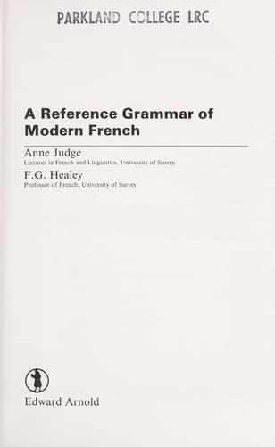 Cover image for A reference grammar of modern French