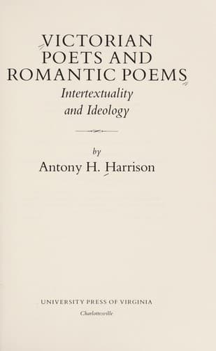 Cover image for Victorian poets and romantic poems