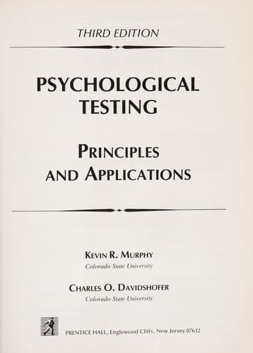 Cover image for Psychological testing