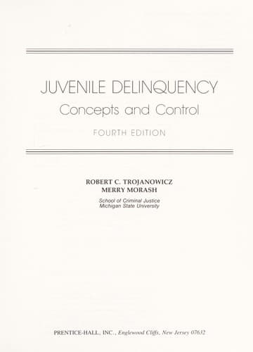 Cover image for Juvenile delinquency