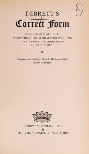 Cover image for Debrett's correct form