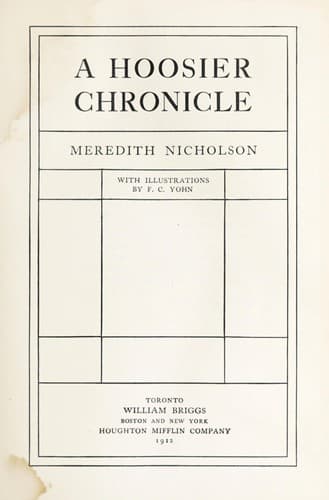 Cover image for A Hoosier chronicle