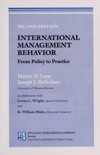 Cover image for International management behavior