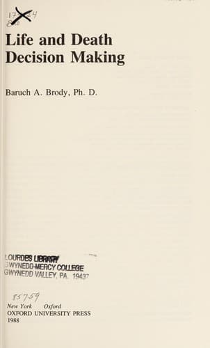 Cover image for Life and death decision making
