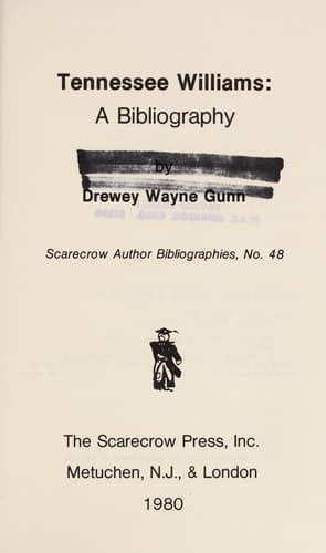 Cover image for Tennessee Williams, a bibliography