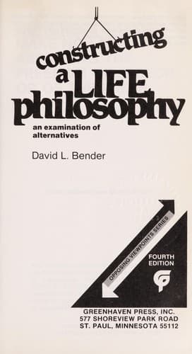 Cover image for Constructing a life philosophy