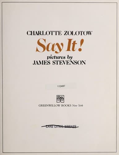 Cover image for Say it!
