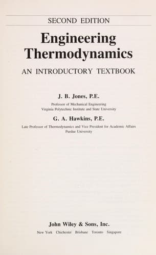 Cover image for Engineering thermodynamics