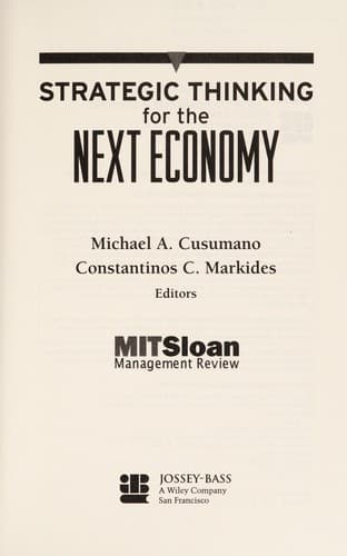 Cover image for Strategic thinking for the next economy