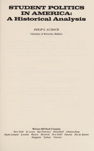 Cover image for Student politics in America
