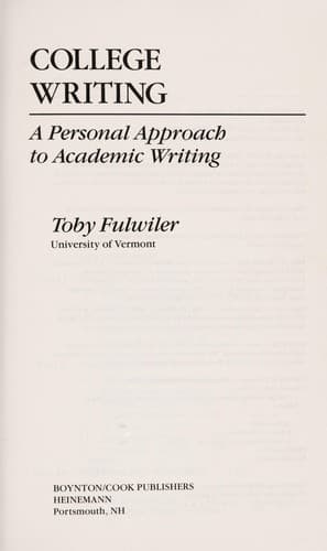 Cover image for College writing