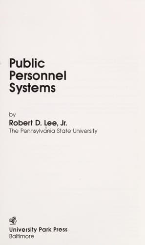 Cover image for Public personnel systems