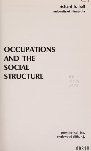 Cover image for Occupations and the social structure