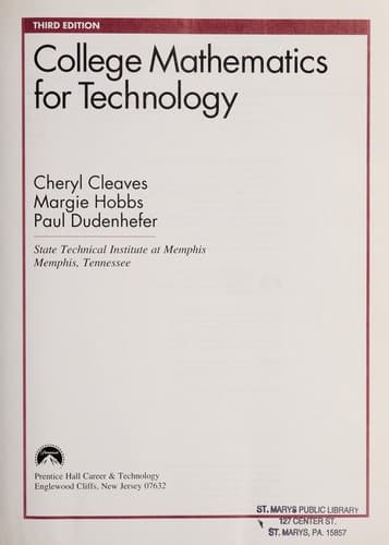 Cover image for College mathematics for technology