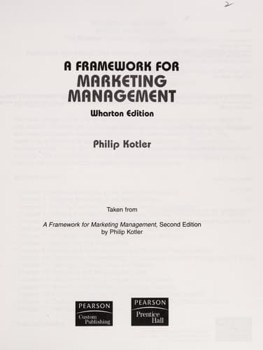 Cover image for A framework for marketing management