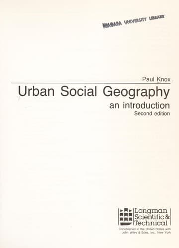 Cover image for Urban social geography