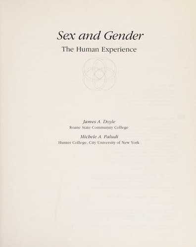 Cover image for Sex and gender