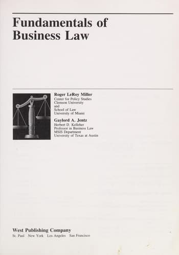 Cover image for Fundamentals of business law