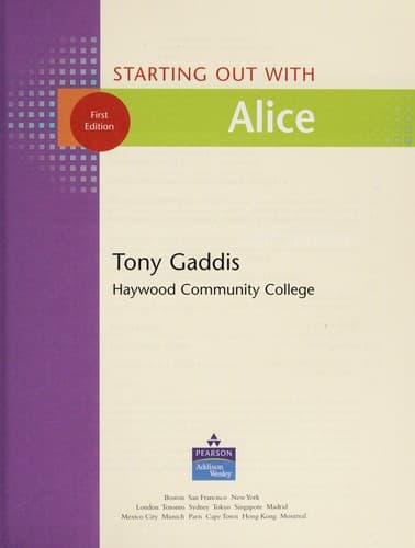 Cover image for Starting out with Alice