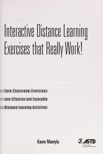 Cover image for Interactive distance learning exercises that really work!