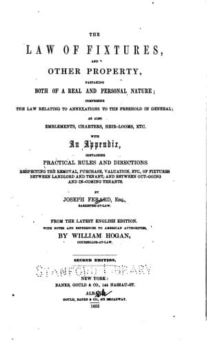 The law of fixtures, and other property, partaking both of a real and personal nature