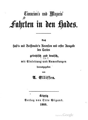 Timarions und Mazaris' Fahrten in den Hades