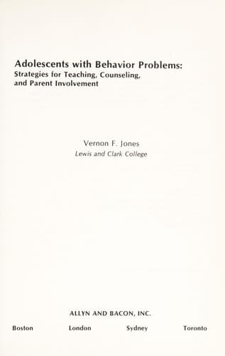 Cover image for Adolescents with behavior problems