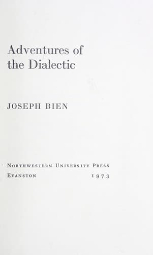 Cover image for Adventures of the dialectic