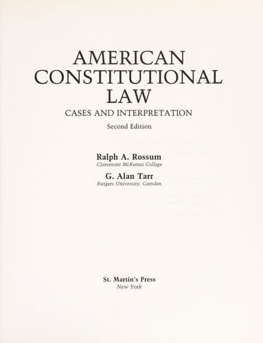 Cover image for American constitutional law
