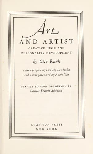 Cover image for Art and artist
