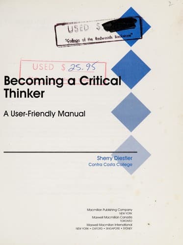 Cover image for Becoming a critical thinker