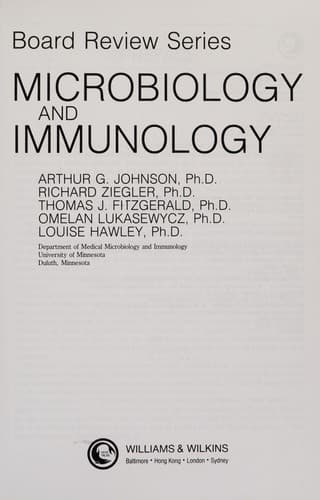 Cover image for Microbiology and immunology