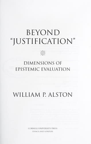 Cover image for Beyond "justification"