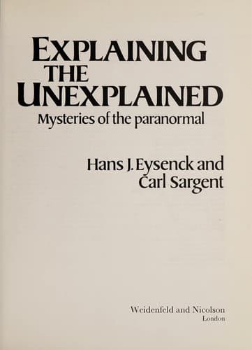 Cover image for Explaining the unexplained