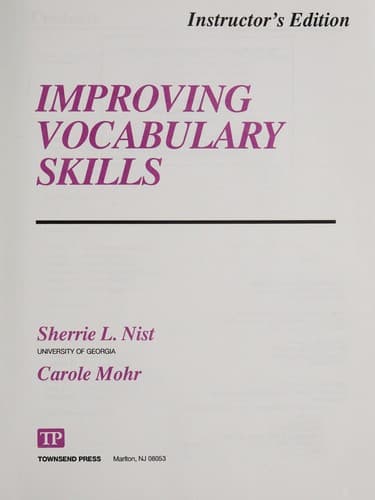 Cover image for Improving vocabulary skills