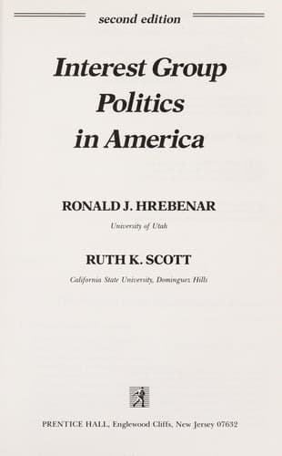 Cover image for Interest group politics in America