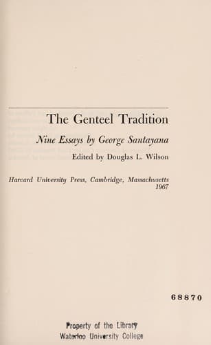Cover image for The genteel tradition