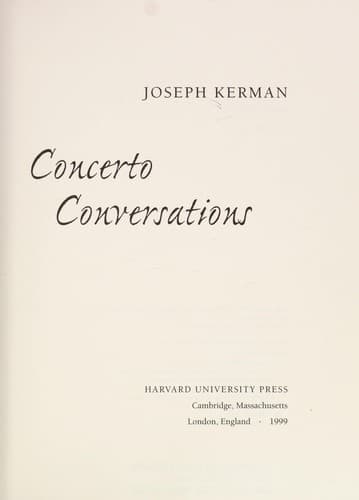 Cover image for Concerto conversations