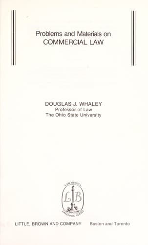 Cover image for Problems and materials on commercial law
