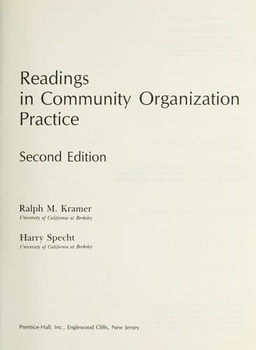 Cover image for Readings in community organization practice