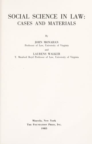 Cover image for Social science in law