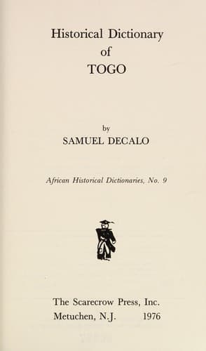 Cover image for Historical dictionary of Togo