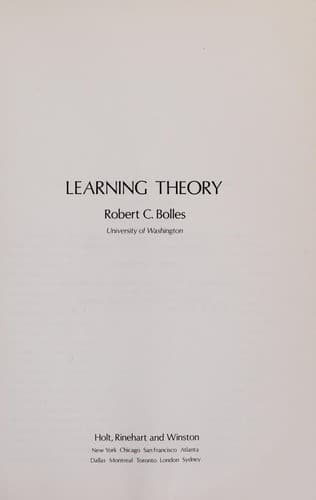 Cover image for Learning theory