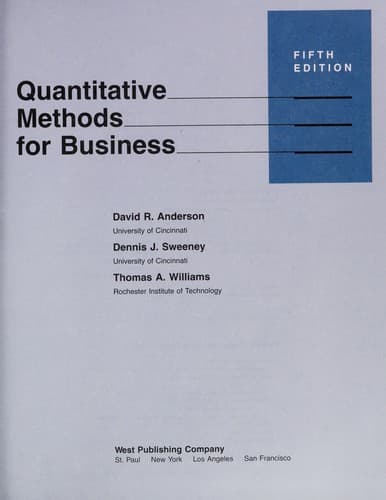 Cover image for Quantitative methods for business