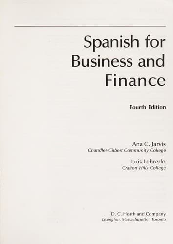 Cover image for Spanish for Business and Finance