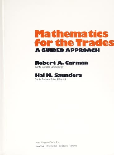 Cover image for Mathematics for the trades